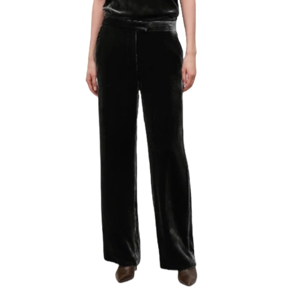 COS | Wide Leg Velvet Trouser Pants Dark Gray Size 2